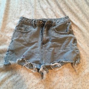 Shein high waisted distressed jean shorts